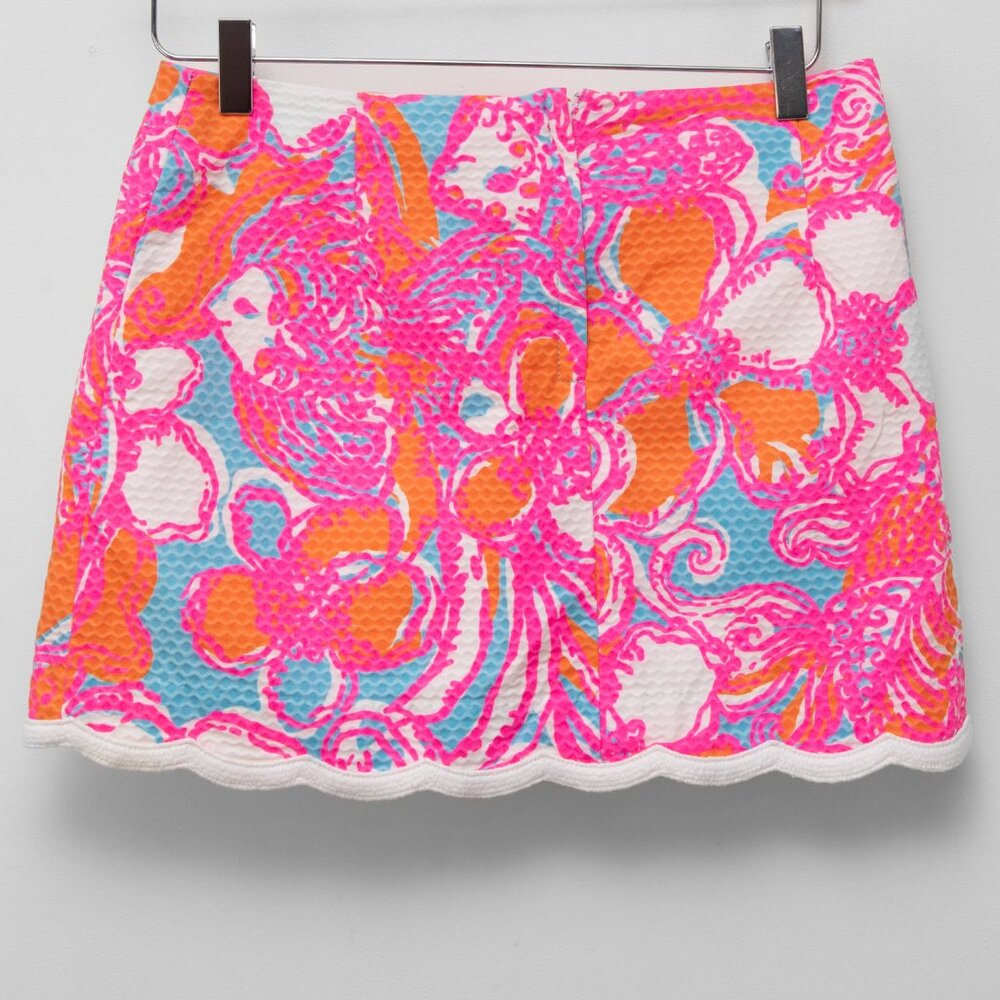 Lilly Pulitzer Michelina Skort Mini Floral Shorely Blue Feeling Tanked Size 2 - Picture 2 of 6